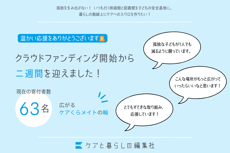 マンスリークラウドファンディング開始から2週間を迎えました！のメインビジュアル