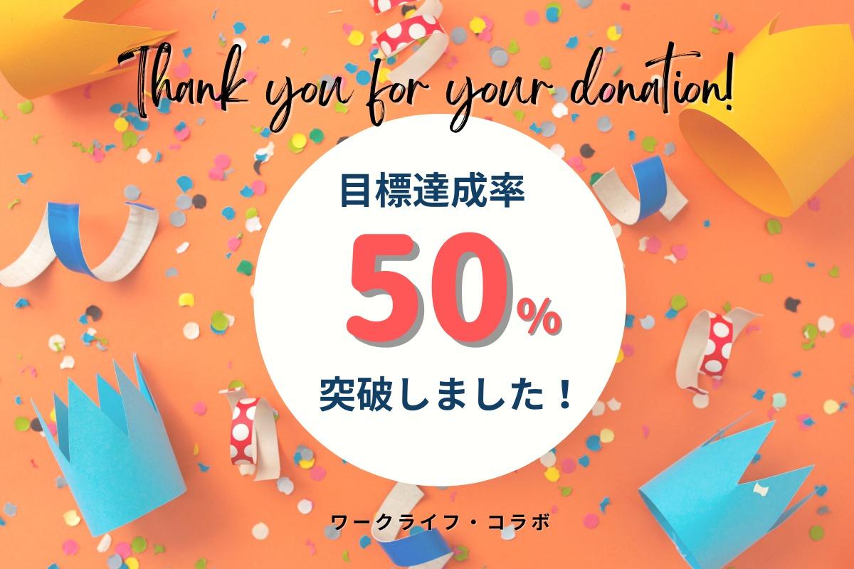 【クラウドファンディング】開始16日で目標達成率50％突破いたしました！のメインビジュアル