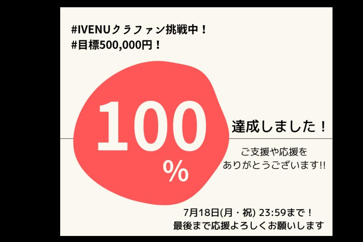 100%達成しました。皆さま本当にありがとうございます！！のメインビジュアル