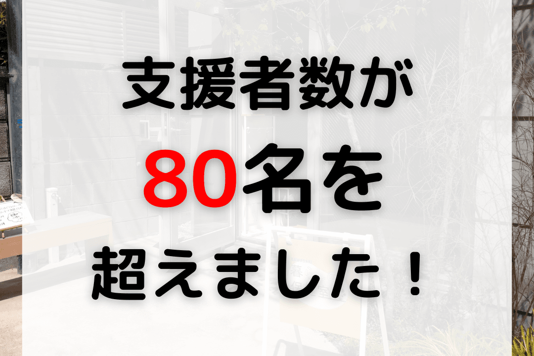 【キャンペーン進捗】支援者数が80名を超えました！のメインビジュアル