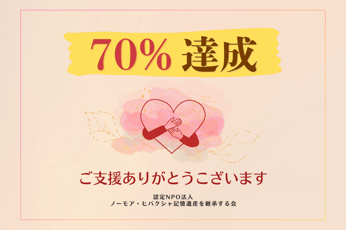 70%達成!!　ご支援ありがとうございます!!のメインビジュアル