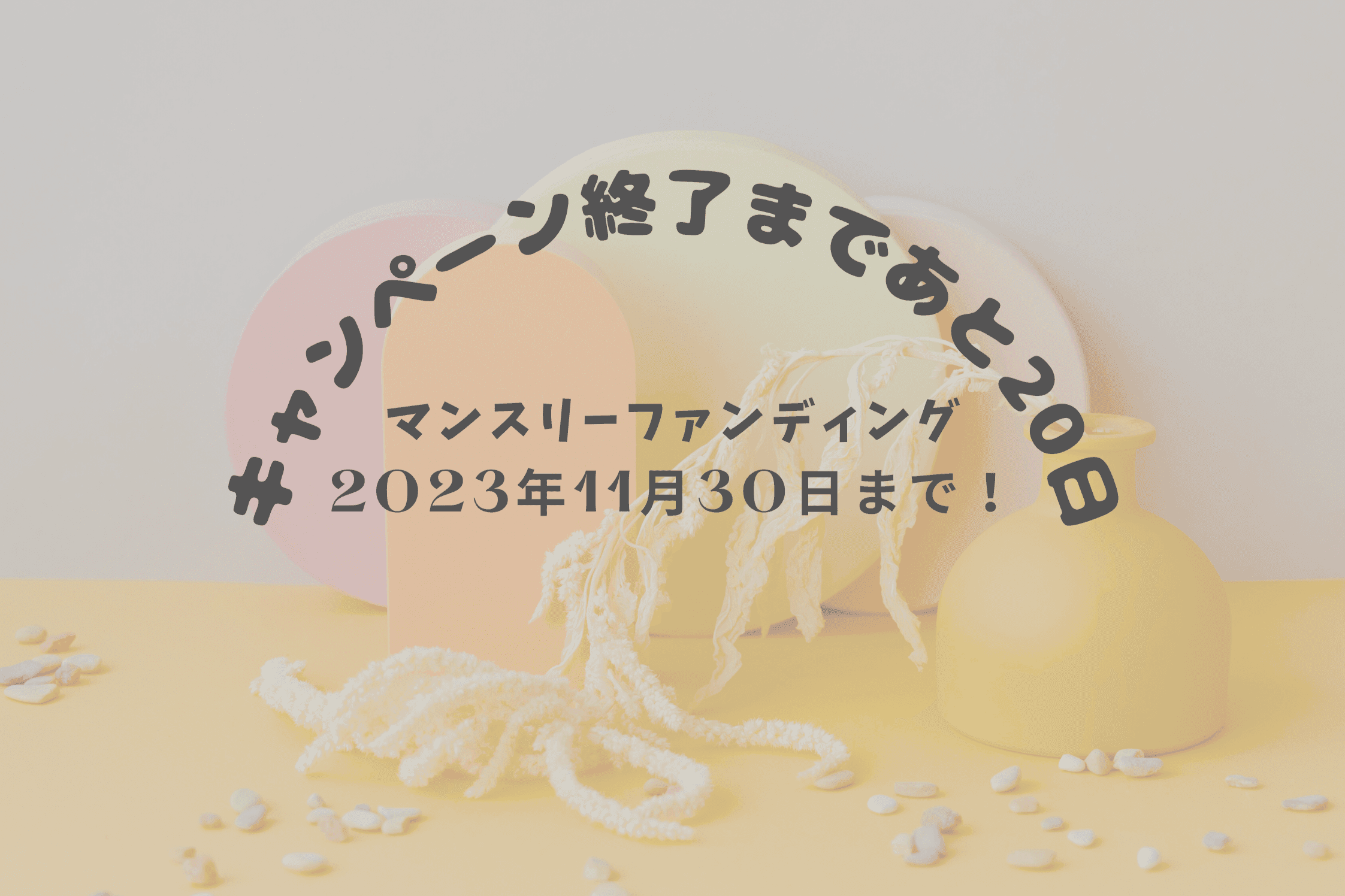 【キャンペーン終了まであと20日！】のメインビジュアル