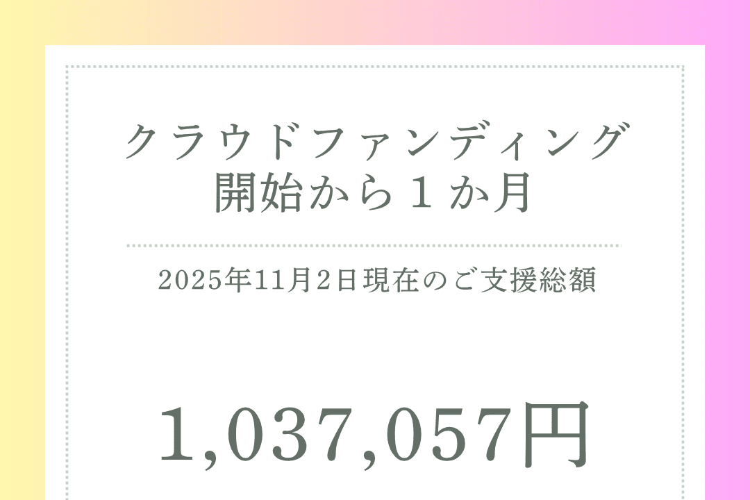 ご支援総額100万円超えました！のメインビジュアル