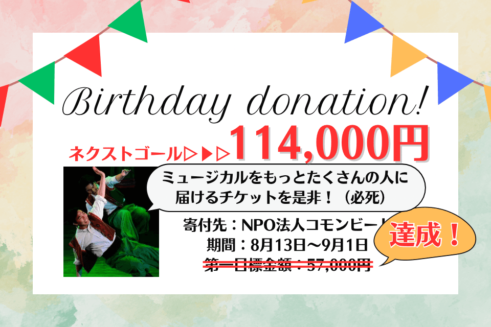 【お礼】ファーストゴール達成！次は114,000円を目指します！のメインビジュアル