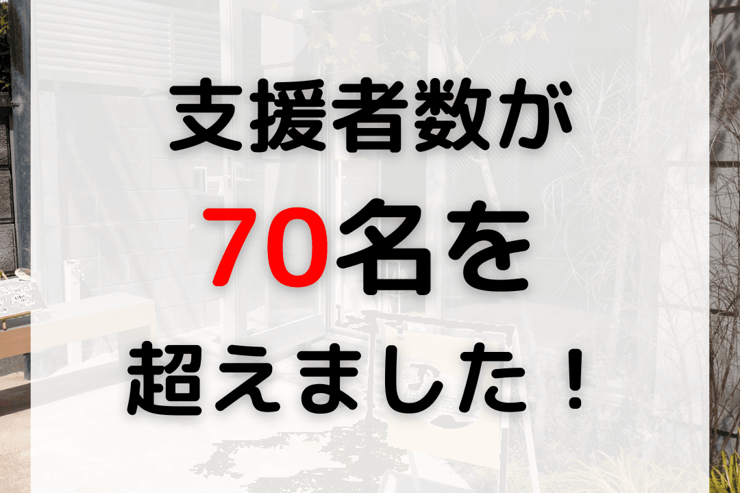 【キャンペーン進捗】支援者数が70名を超えました！のメインビジュアル