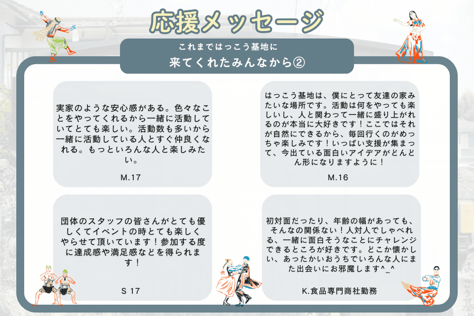 応援メッセージ_これまではっこう基地に来てくれたみんなから②のメインビジュアル