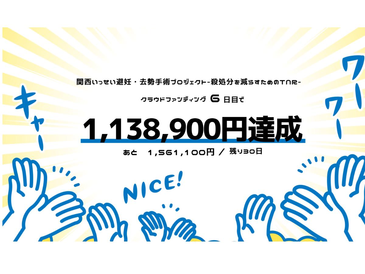 開始6日目で支援金100万円突破！のメインビジュアル