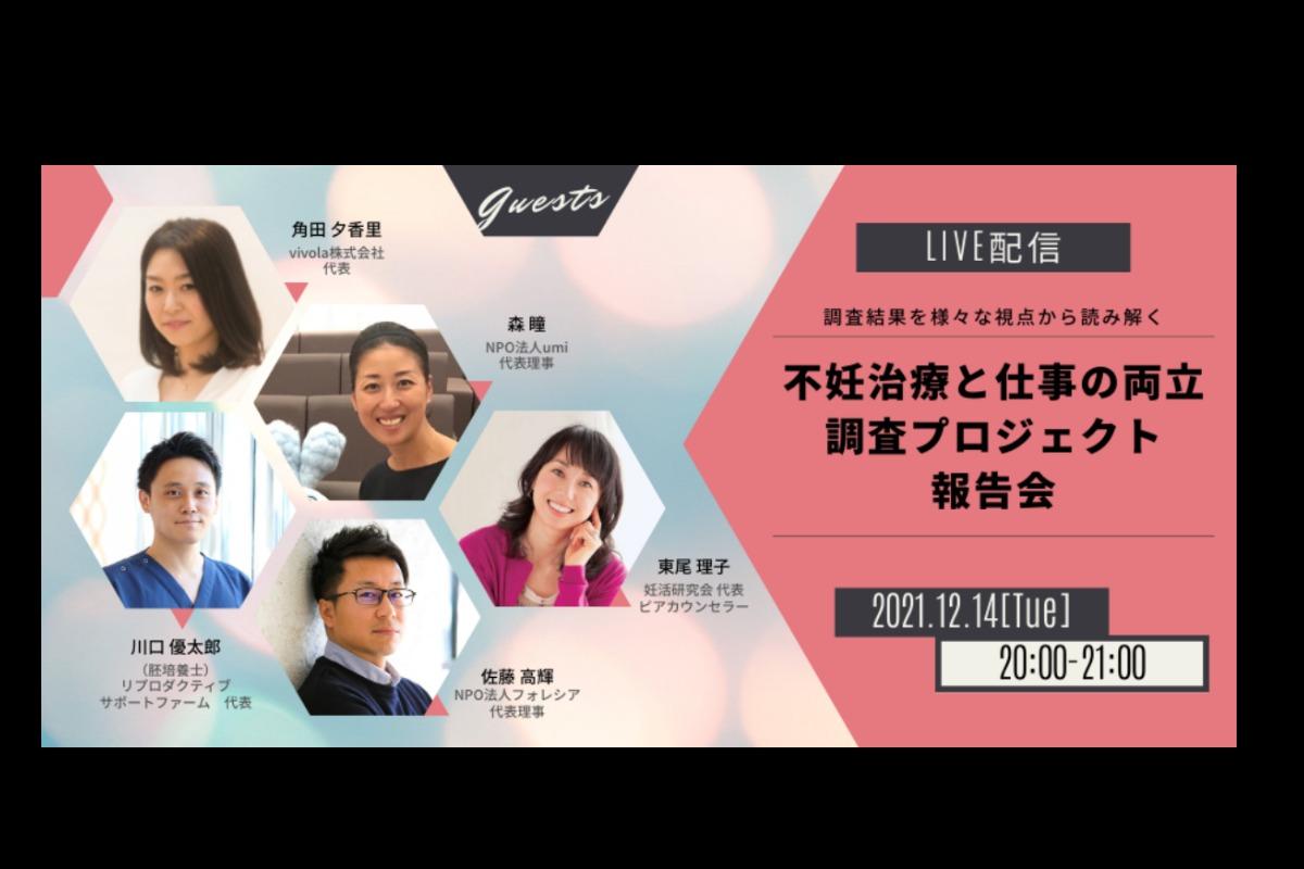 「不妊治療と仕事の両立調査プロジェクトクラファン報告会」のご案内のメインビジュアル