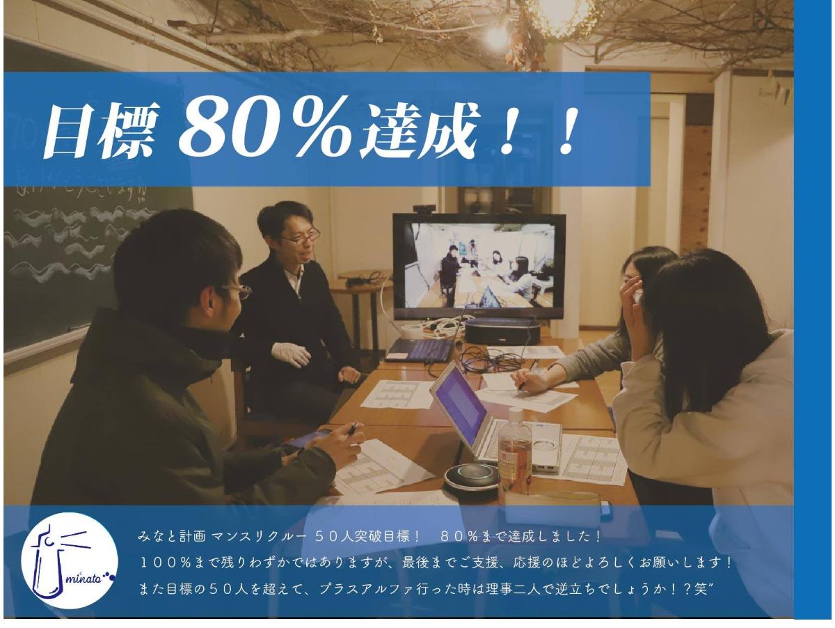 80％達成、ありがとうございます！　で、まさかのハプニング(笑)のメインビジュアル