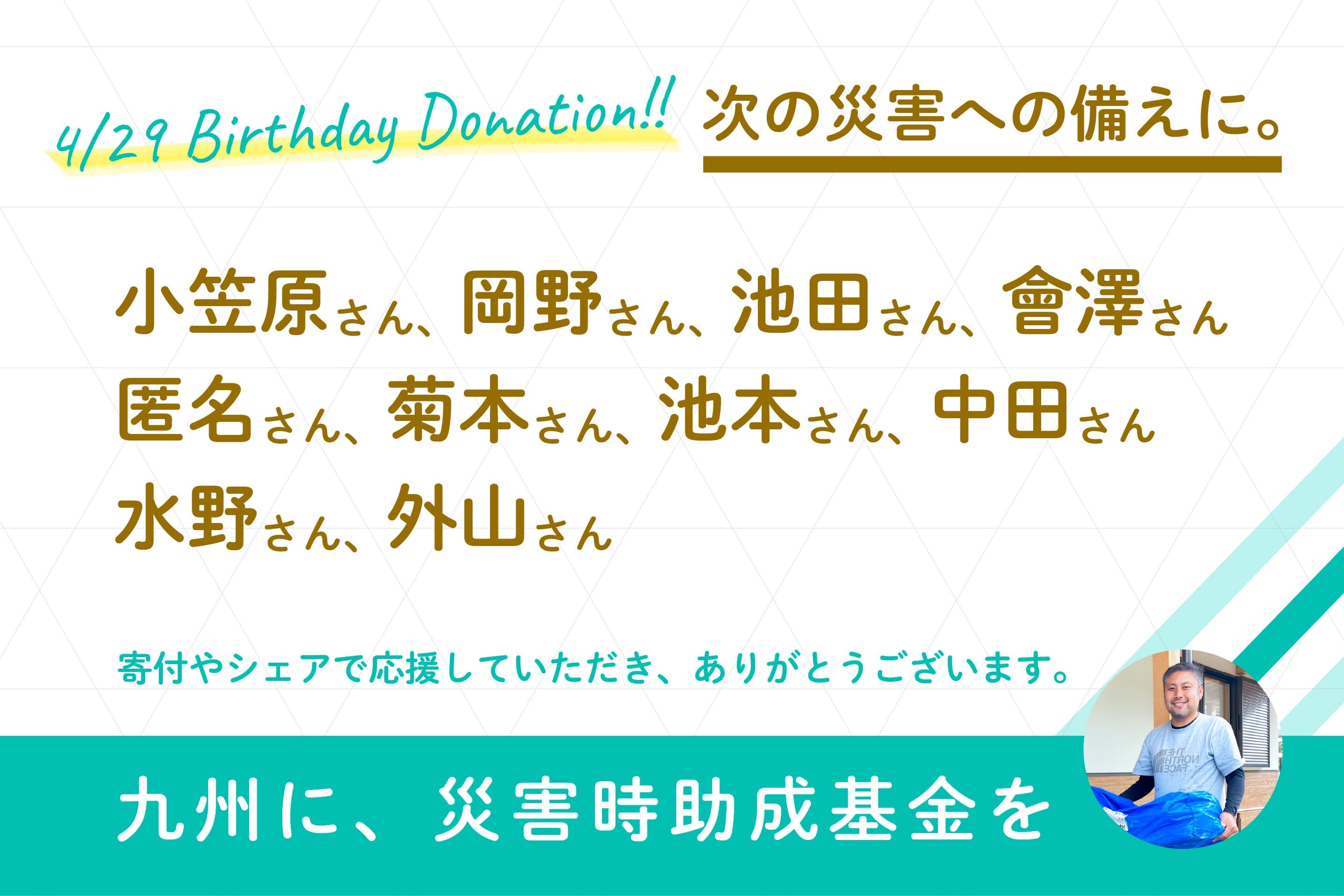 寄付やシェアで応援いただき、ありがとうございます。のメインビジュアル