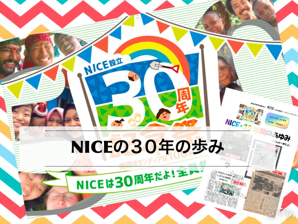 1990年NICEは名も無い若者７人が立ち上げました。『 NICEの30年の歩み 』です！のメインビジュアル