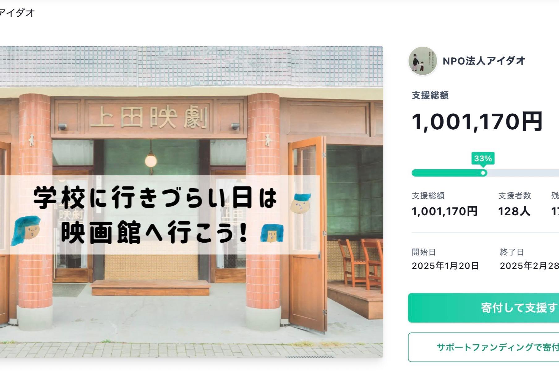 感謝・100万円のご寄付！のメインビジュアル