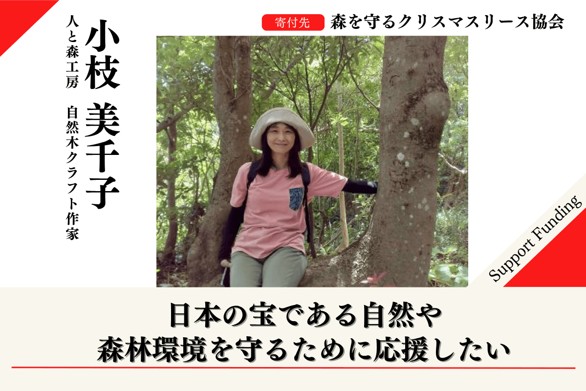 【千葉の森応援ページ】2025年森を守るクリスマスリースプロジェクトに賛同する小枝美千子のサポートファンディングの画像