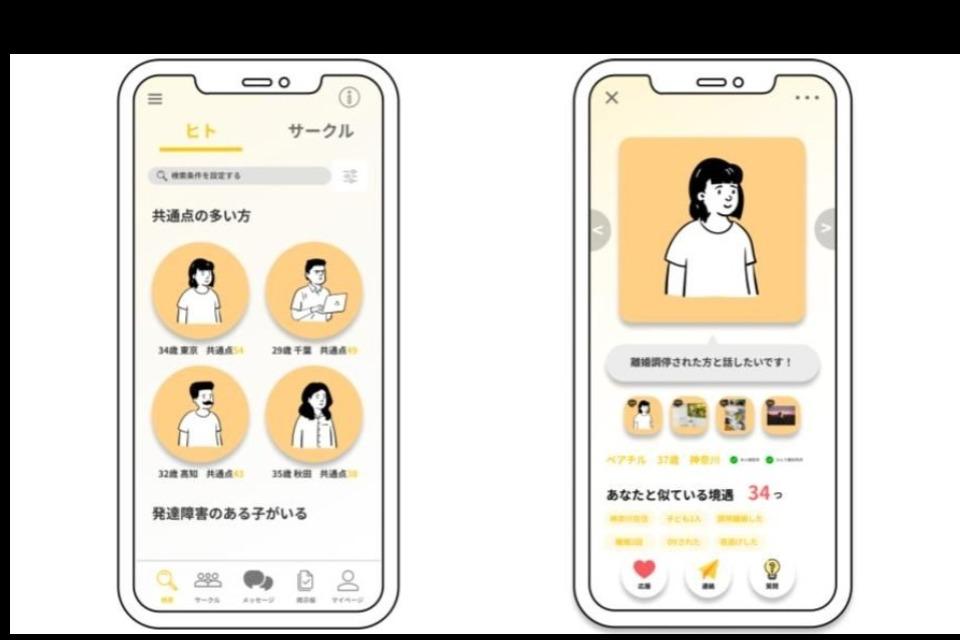 ひとり親限定のコミュニティ形成アプリ事業のメインビジュアル