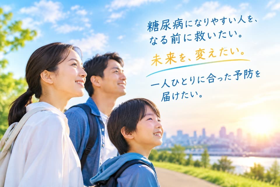 糖尿病になりやすい人の未来を変えるプロジェクトのメインビジュアル