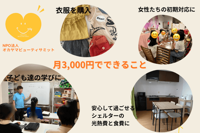 あなたの月3,000円で「もう一度生きてみよう」を支えますの画像