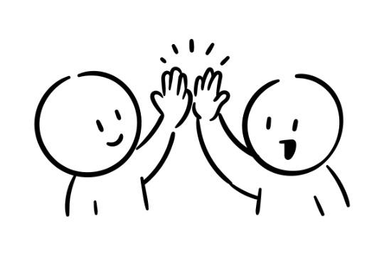 ハイタッチ応援の画像