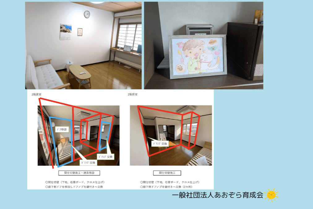 子どもたちの居室を鍵付き個室にするリフォーム費用の一部の画像