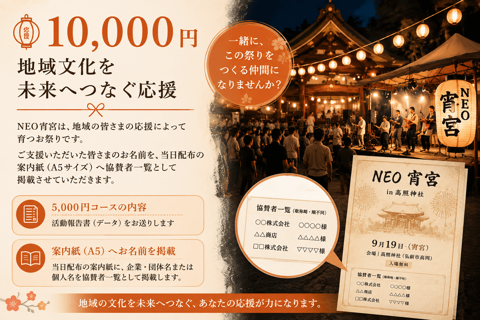 10,000円|一緒に祭りをつくる仲間コースの画像