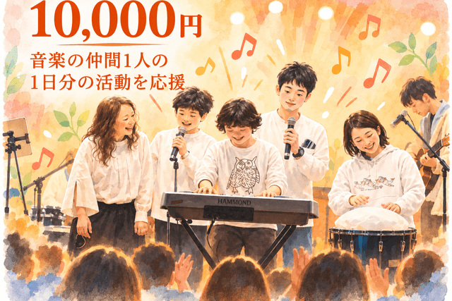 10,000円|演奏者や音楽療法士1人が、1日活動するための謝金を支えられますの画像