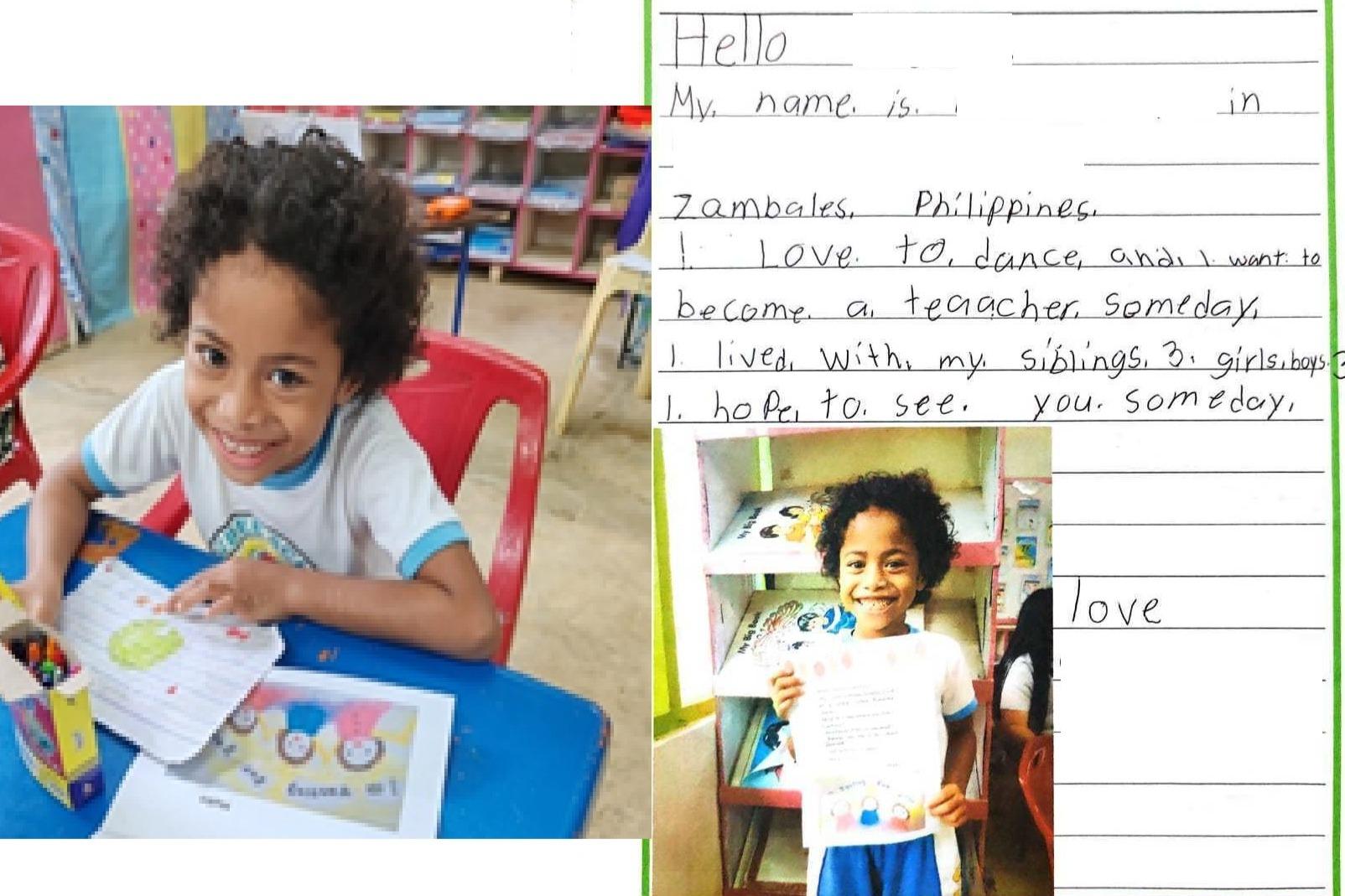 給食のための支援金(文通交流付き)の画像