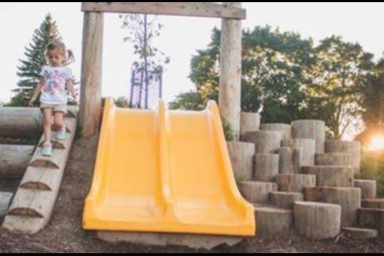 高低差を利用して斜面園庭を作りますの画像