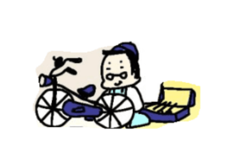ビジョンアクリルキーホルダー パターン③自転車分解するおじさん Image