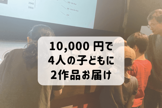 上映会で4人の子どもたちに2作品の映画と映画制作の機会を届けることができますの画像
