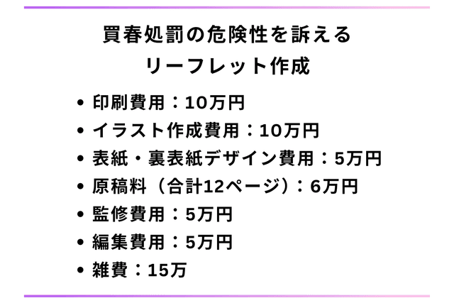 買春処罰の危険性を訴えるリーフレット作成の画像