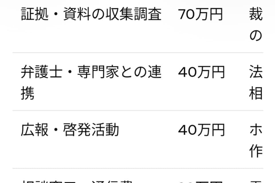 支援金の使い道の画像