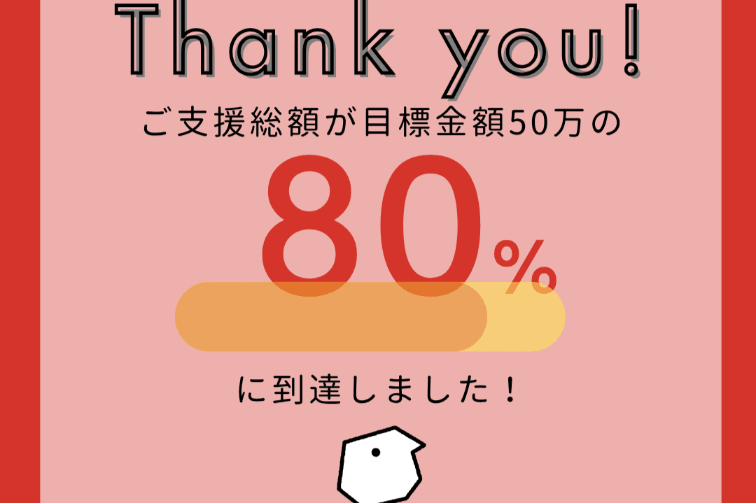 【ご報告】80パーセントを達成しました!のメインビジュアル